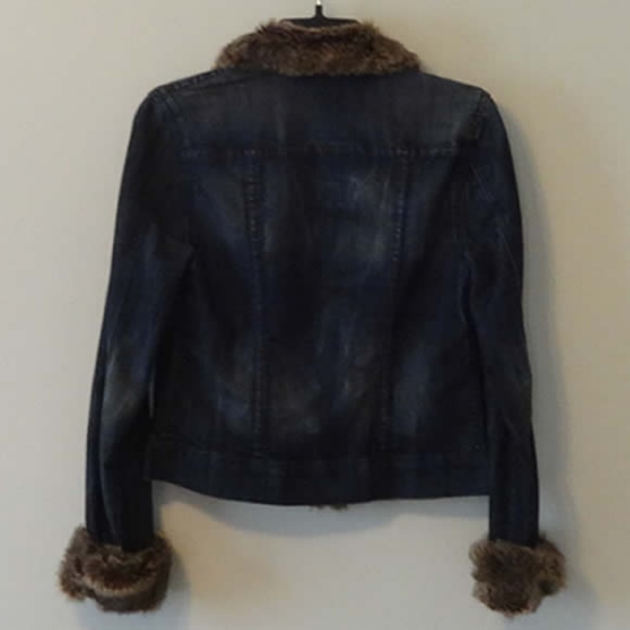 Allen B. Jean Jacket with faux fur trim - Picture 3 of 3